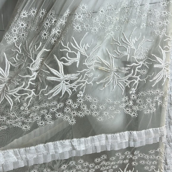 Candela Sz 6 Off White Long Sheer Dress - Picture 9 of 10